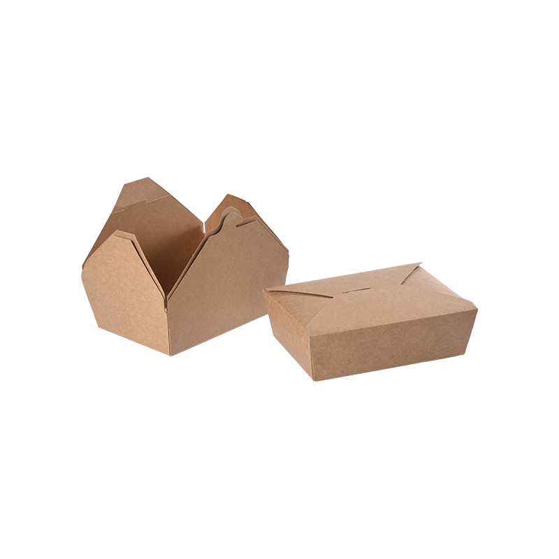 Kraft Paper Take-e Box continens Food