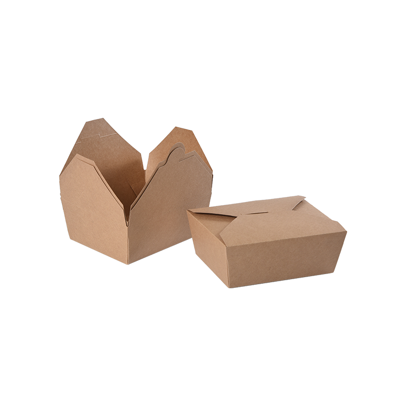 Kraft Paper Take-e Box continens Food