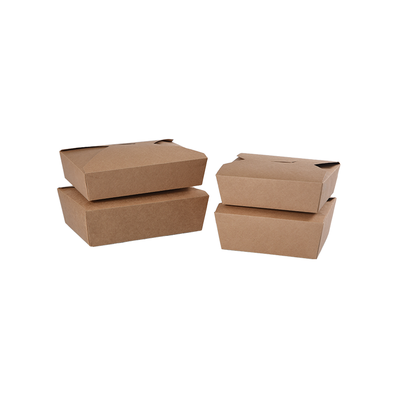 Kraft Paper Take-e Box continens Food