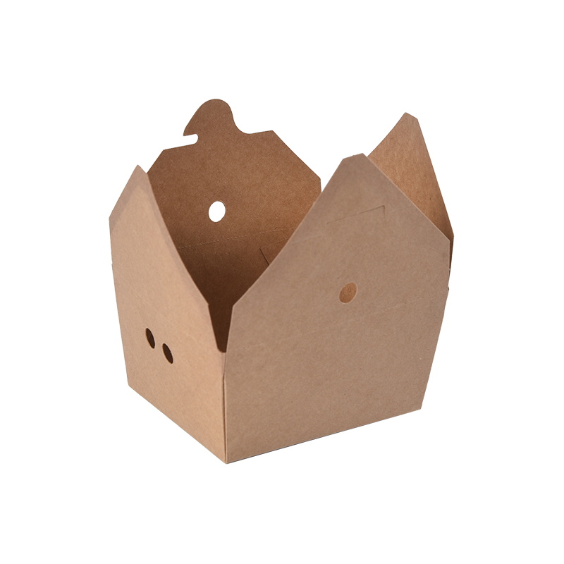 Kraft Paper Take-e Box continens Food