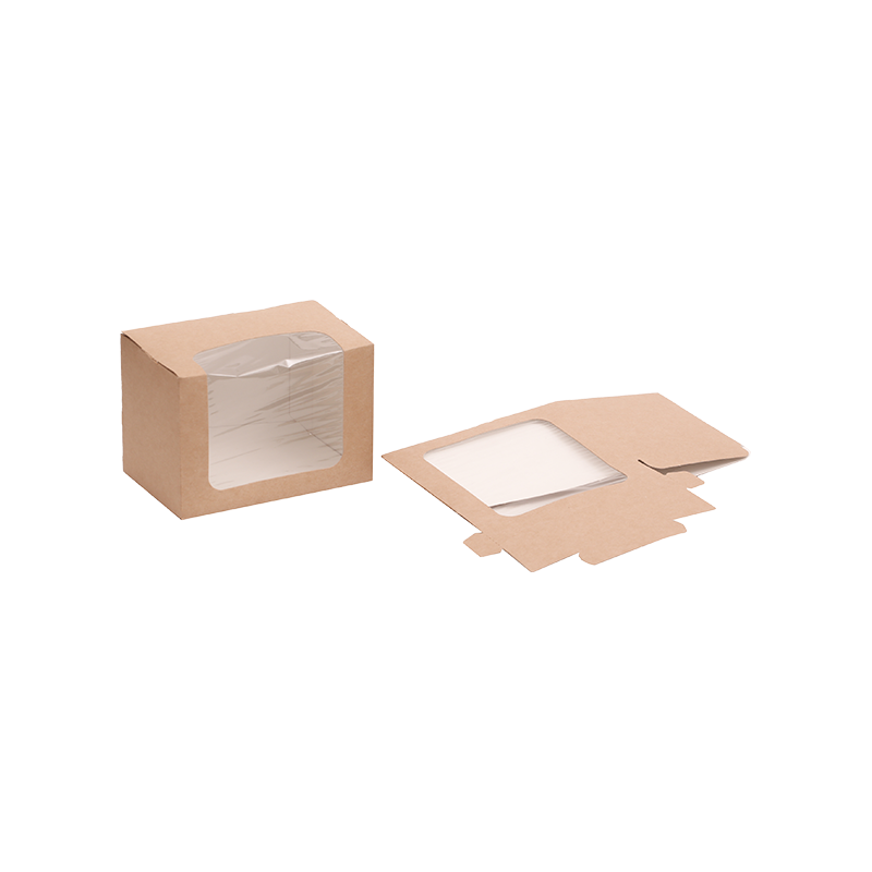 Quadrata -Cut Sandwico Pack Box cum latius Fenestra