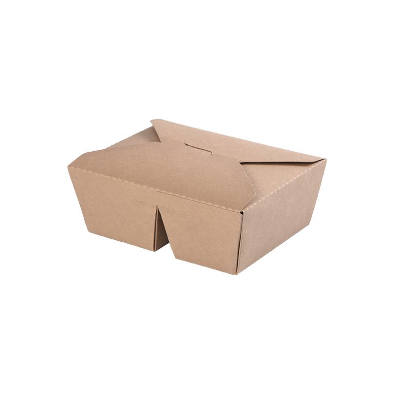 Kraft Paper Eximito de Box plicato Top Bento Box-Duo 2 Compartment Divide