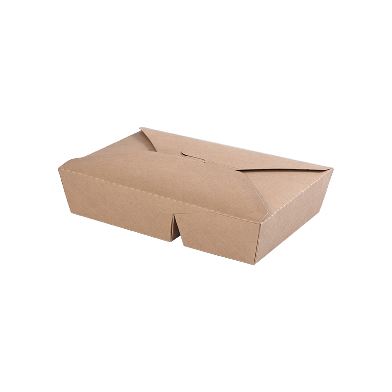 Kraft Paper Eximito de Box plicato Top Bento Box-Duo 2 Compartment Divide
