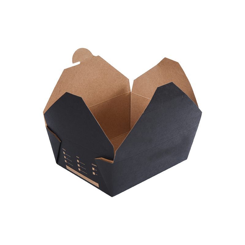 Nigrum Food Grade charta Takeout Box continens cibum