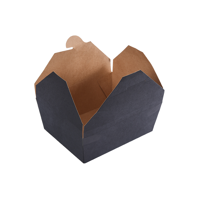 Nigrum Food Grade charta Takeout Box continens cibum