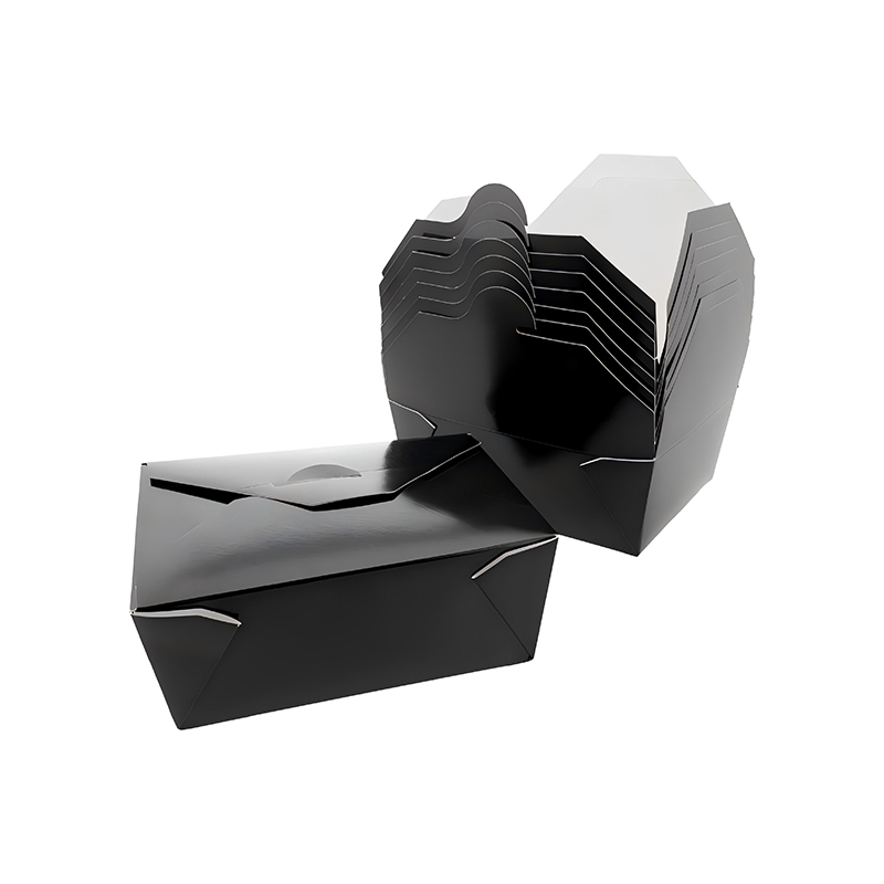 Nigrum Food Grade charta Takeout Box continens cibum