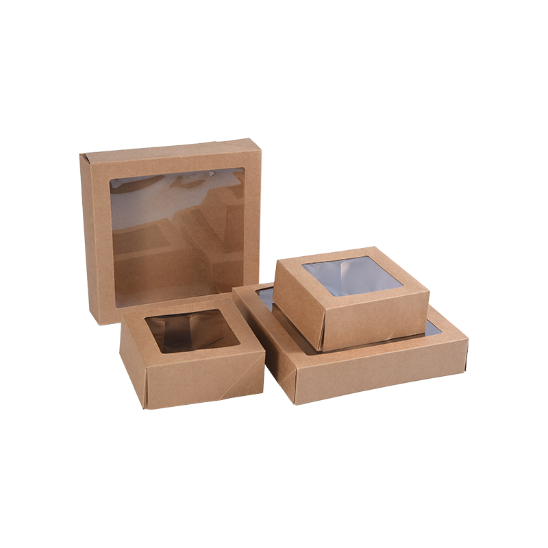 Brown Kraft parva placentam boxes pro placentam portiones - Crustulum / Brownie Bakery boxes - Cardboard Rutrum Packaging boxes pro tractat / dona